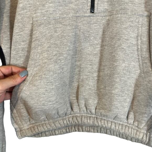 PrettyLittleThing Gray Mock Neck Long Sleeve 1/2 Zip Sweatshirt Women Sz M - Picture 6 of 10